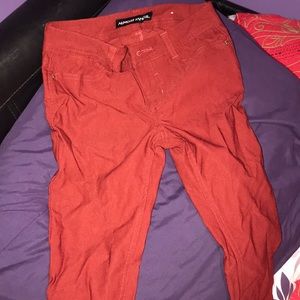 Maroon color skinny jeans